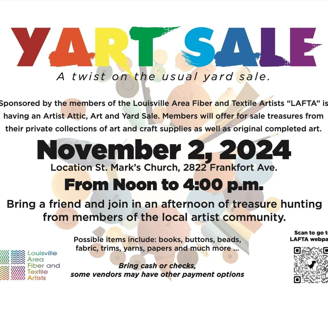 Come on down and see what we've got! I'll be pulling out paper jewelry inventory as well as other smallish art pieces to sell. Maybe I'll find some papers and tools that need a new home. LAFTA members' art supplies stashes run deep, so there should b