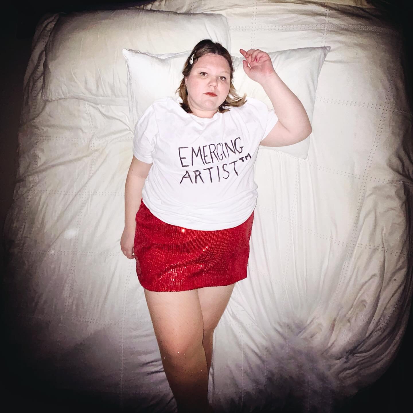 I never got to wear my afterparty outfit after my Winnipeg show because I skidaddled out of there pretty quick to go to bed, so I thought I&rsquo;d model it for you from my beloved bed. 

I am emerging. You are emerging. We are always emerging. Emerg