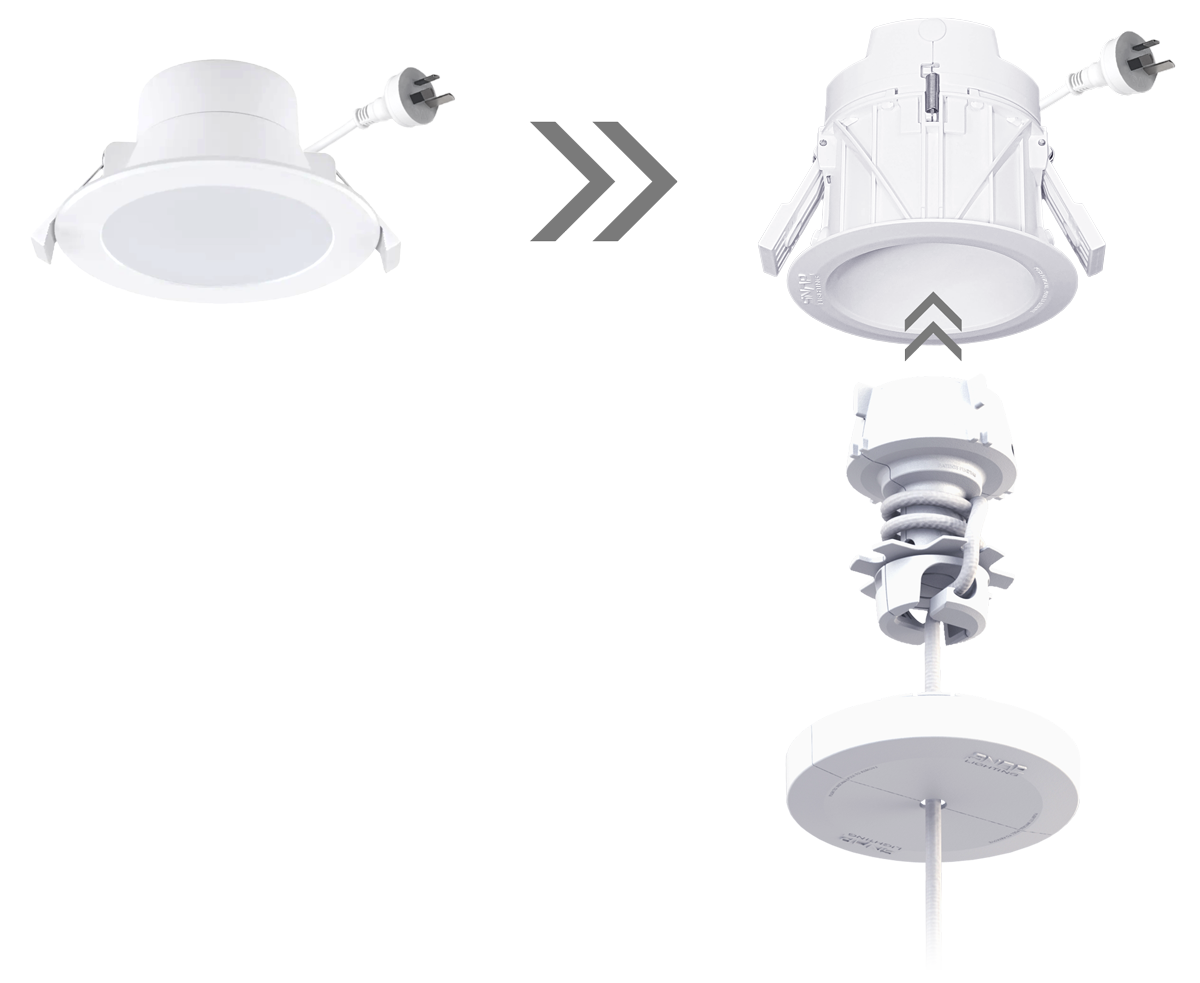 Changing downlights to pendant deals