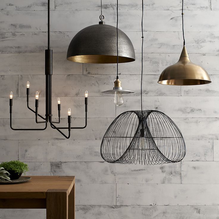 Dark metallic lights  -&nbsp;https://www.crateandbarrel.com/ideas-and-advice/lighting-ideas