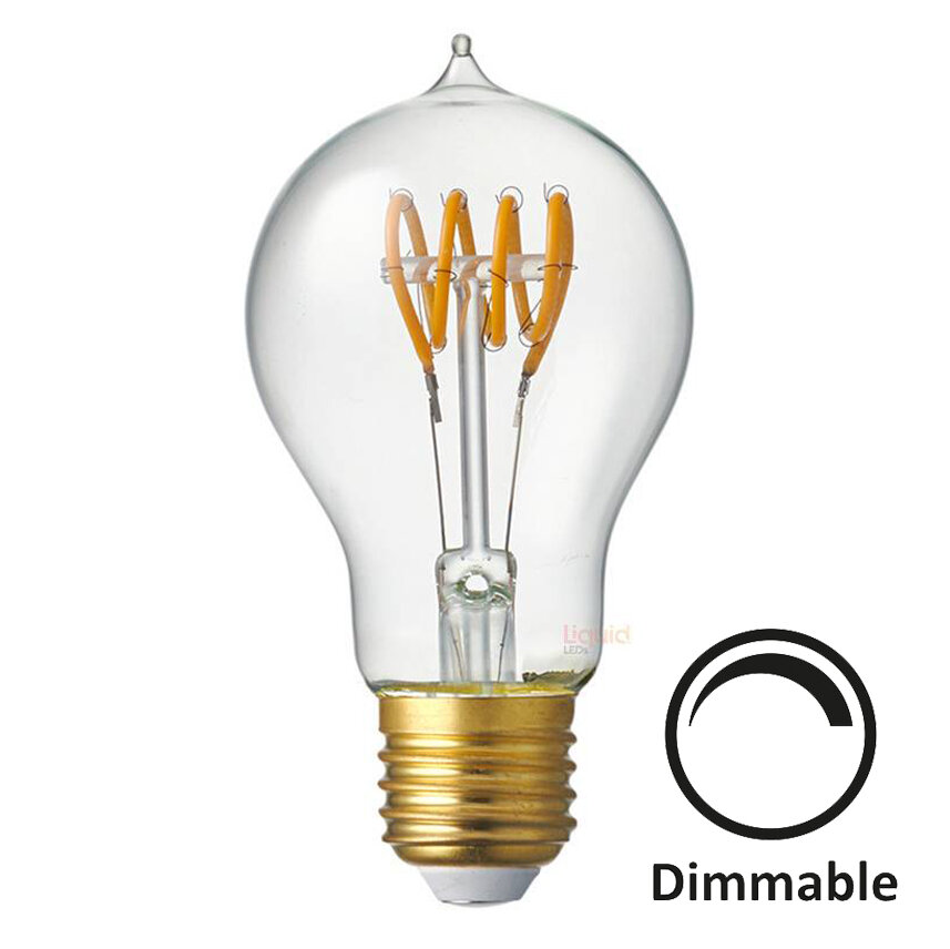 LiquidLEDs Vintage A60 Spiral Filament LED Globe - Dimmable