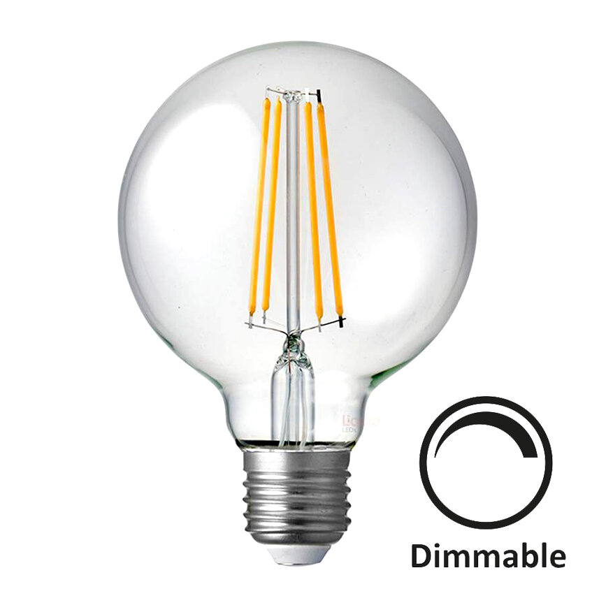 LiquidLEDs Vintage G95 Filament LED Globe - Dimmable 