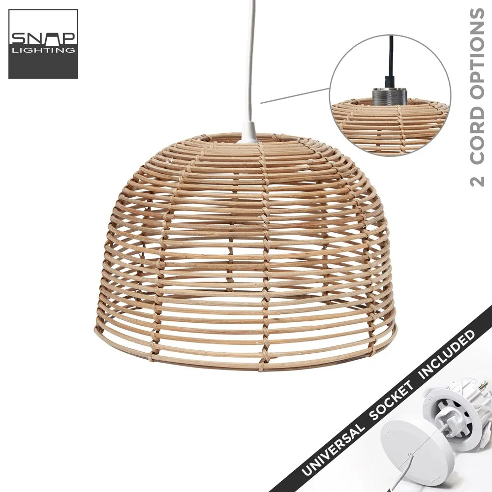 Snap Lighting — Poppy - Rattan Downlight to Pendant Conversion Kit