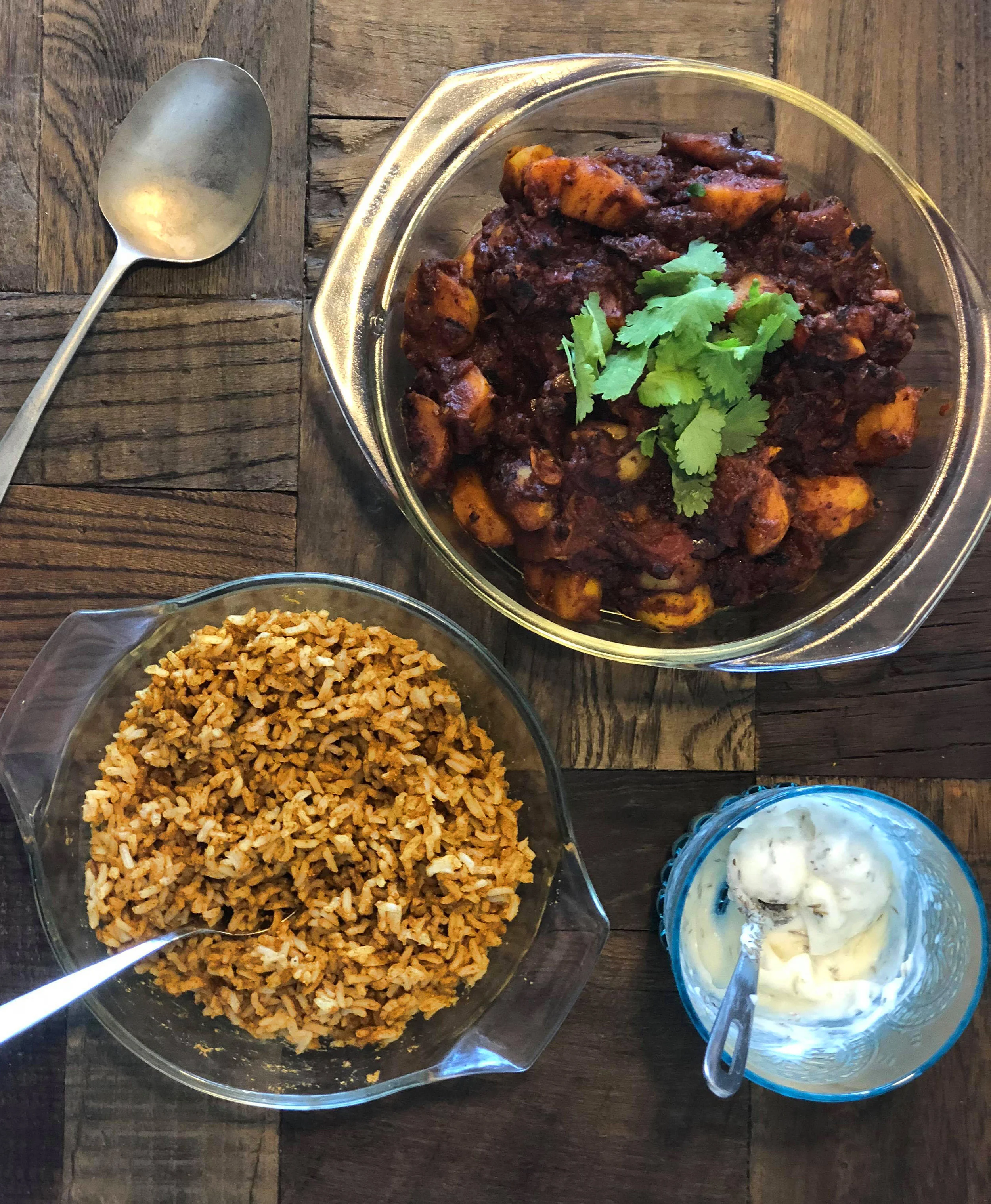 Spicy Potato Madras + Lime Rice