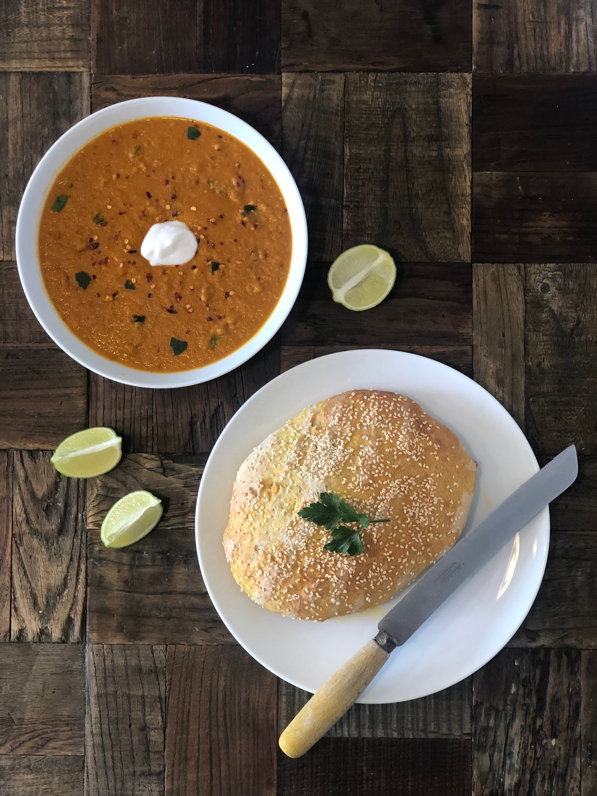 Red Thai Curry Coconut Soup with Sweet Potato 
