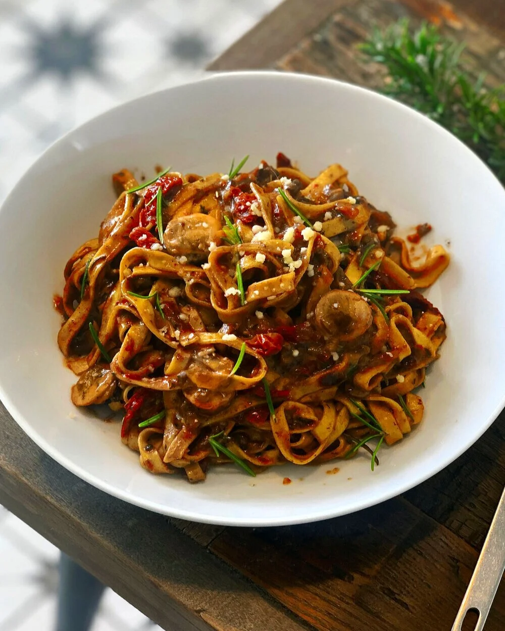 Umami Mushroom and Rosemary Pasta