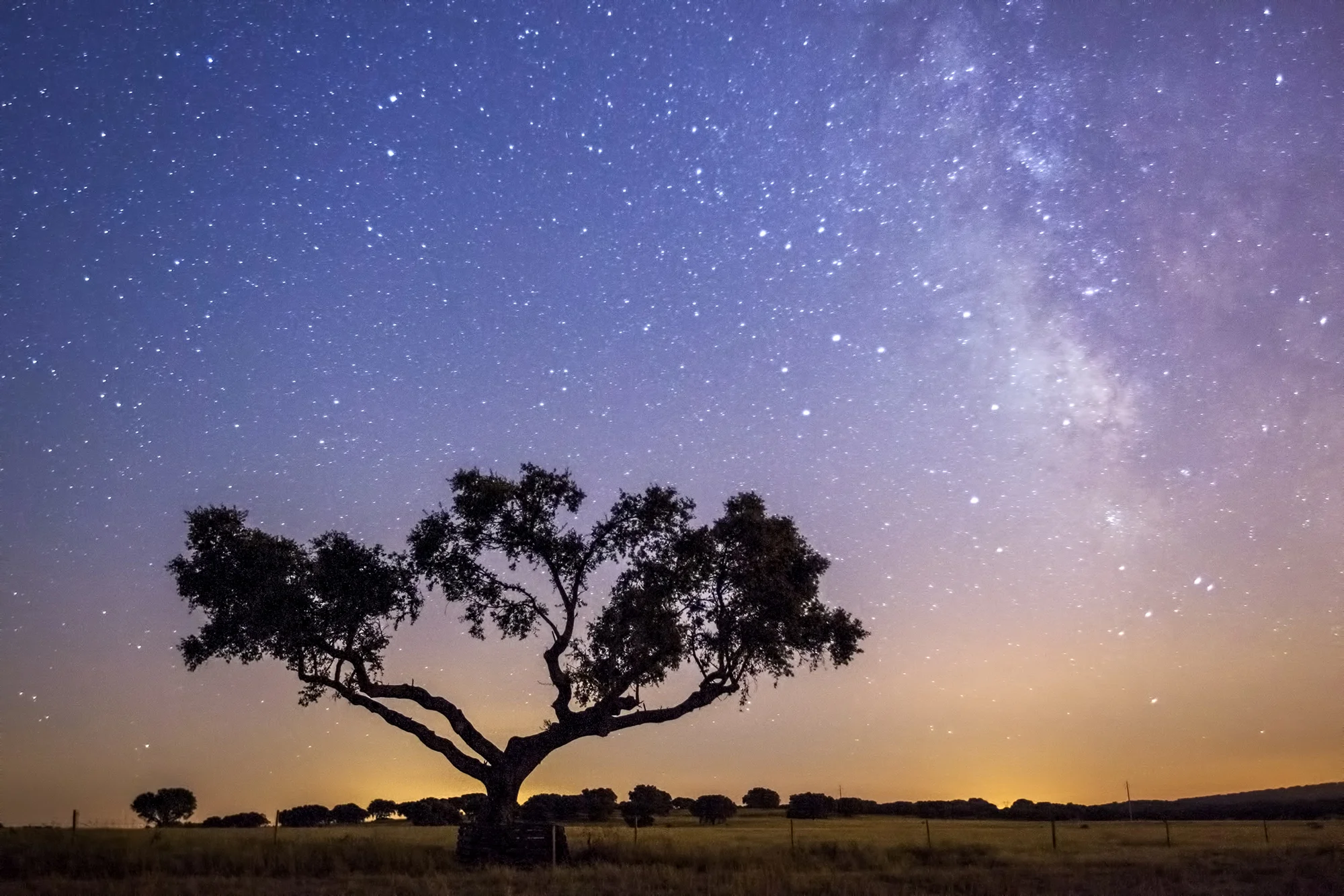 Hay Bale Field in Alentejo Under the Stars