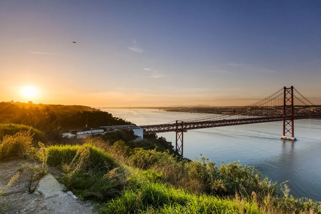 25 de Abril Bridge at Sunset