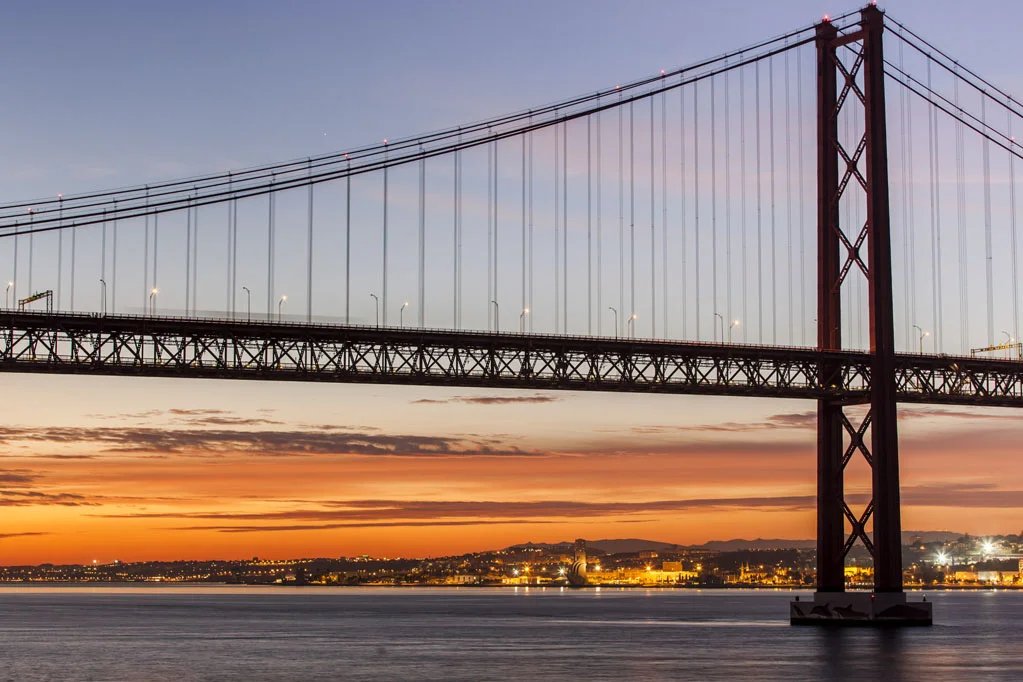 25 de Abril Bridge at Sunset