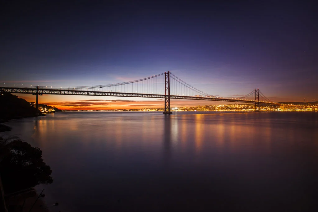 25 de Abril Bridge at Sunset