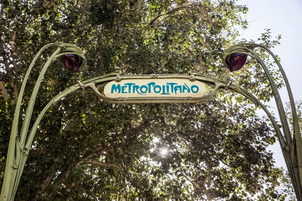 Art Nouveau Metropolitano Sign at the Picoas Metro Station
