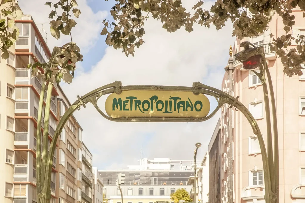 Art Nouveau Metropolitano Sign at the Picoas Metro Station