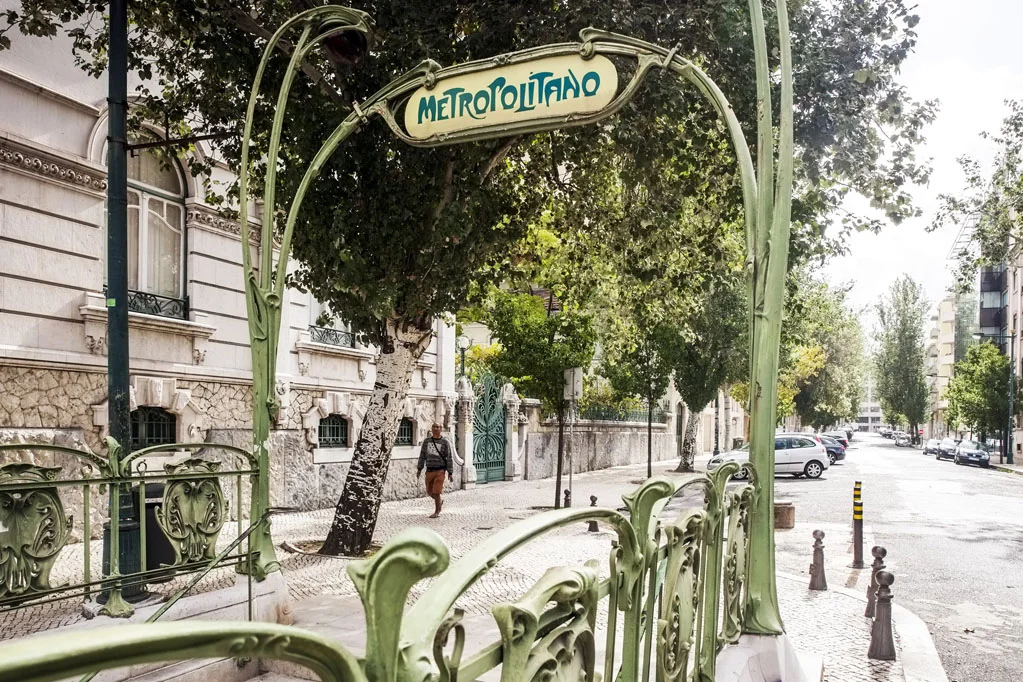 Art Nouveau Metropolitano Sign at the Picoas Metro Station