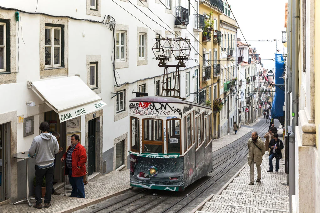 Bica Funicular with the Christmas Decoration
