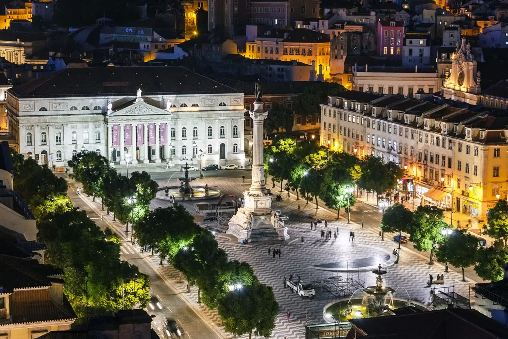 D. Pedro IV Square best known as Rossio Square