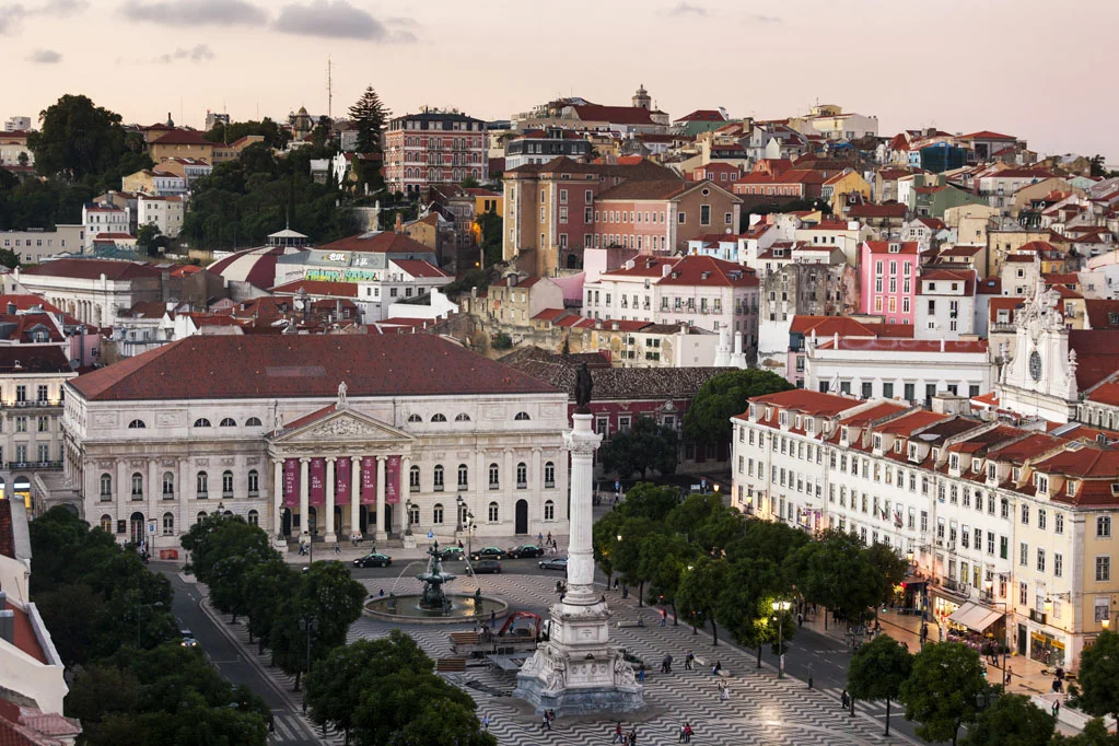 D. Pedro IV Square best known as Rossio Square