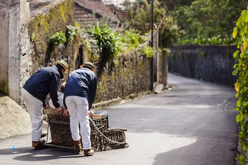 Toboggan ride in Madeira