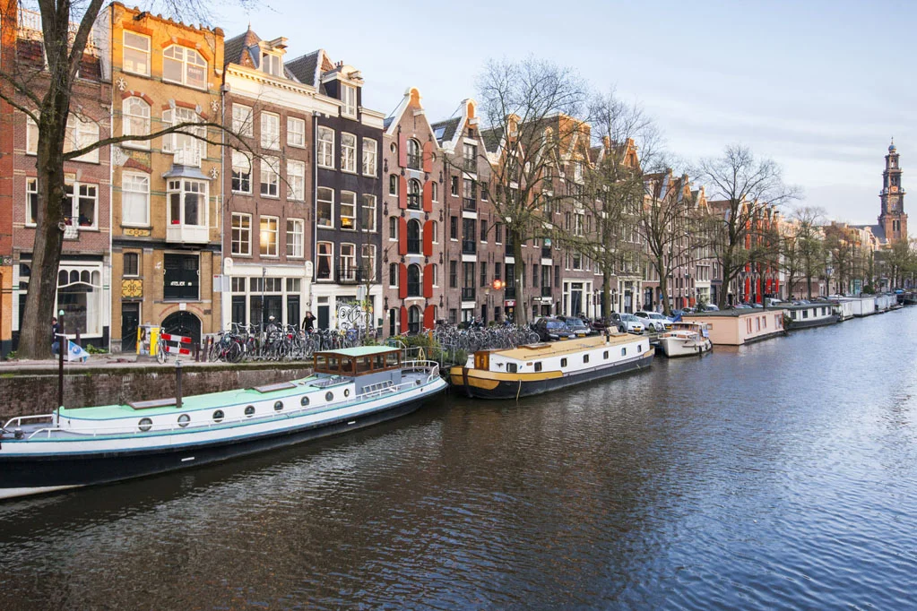 Prinsengracht Canal and Westerkerk Church