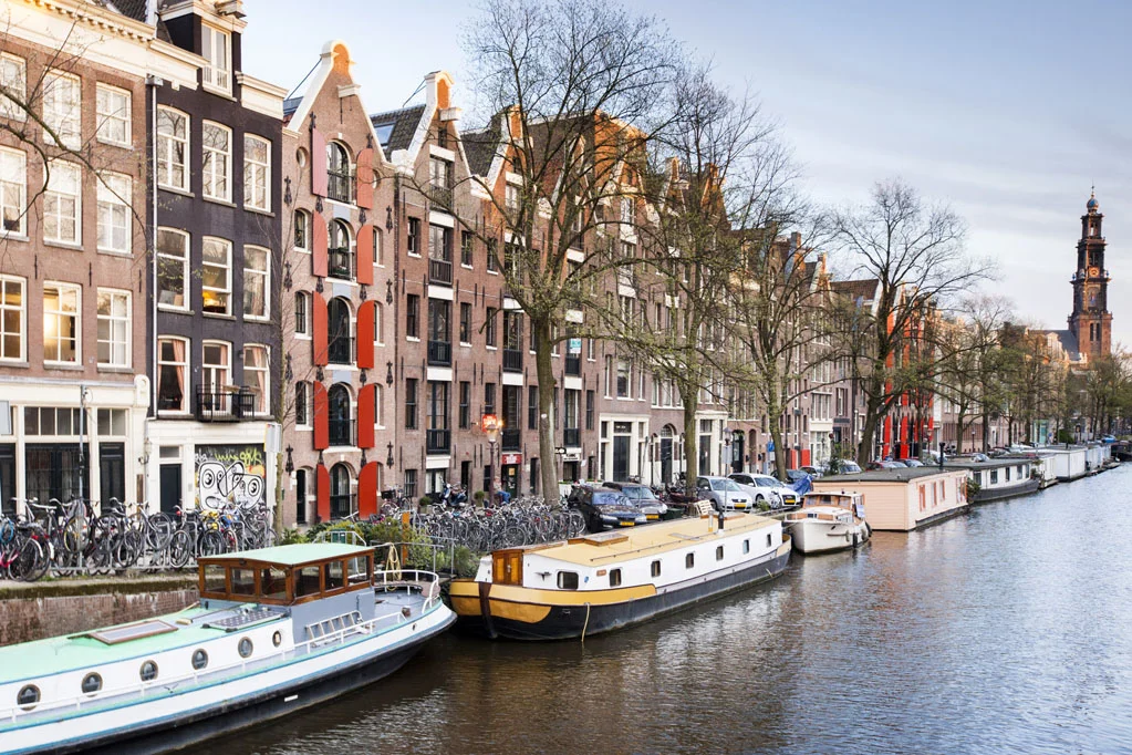 Prinsengracht Canal and Westerkerk Church