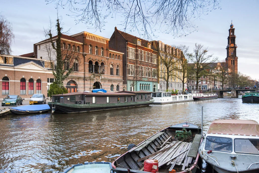 Prinsengracht Canal and Westerkerk Church