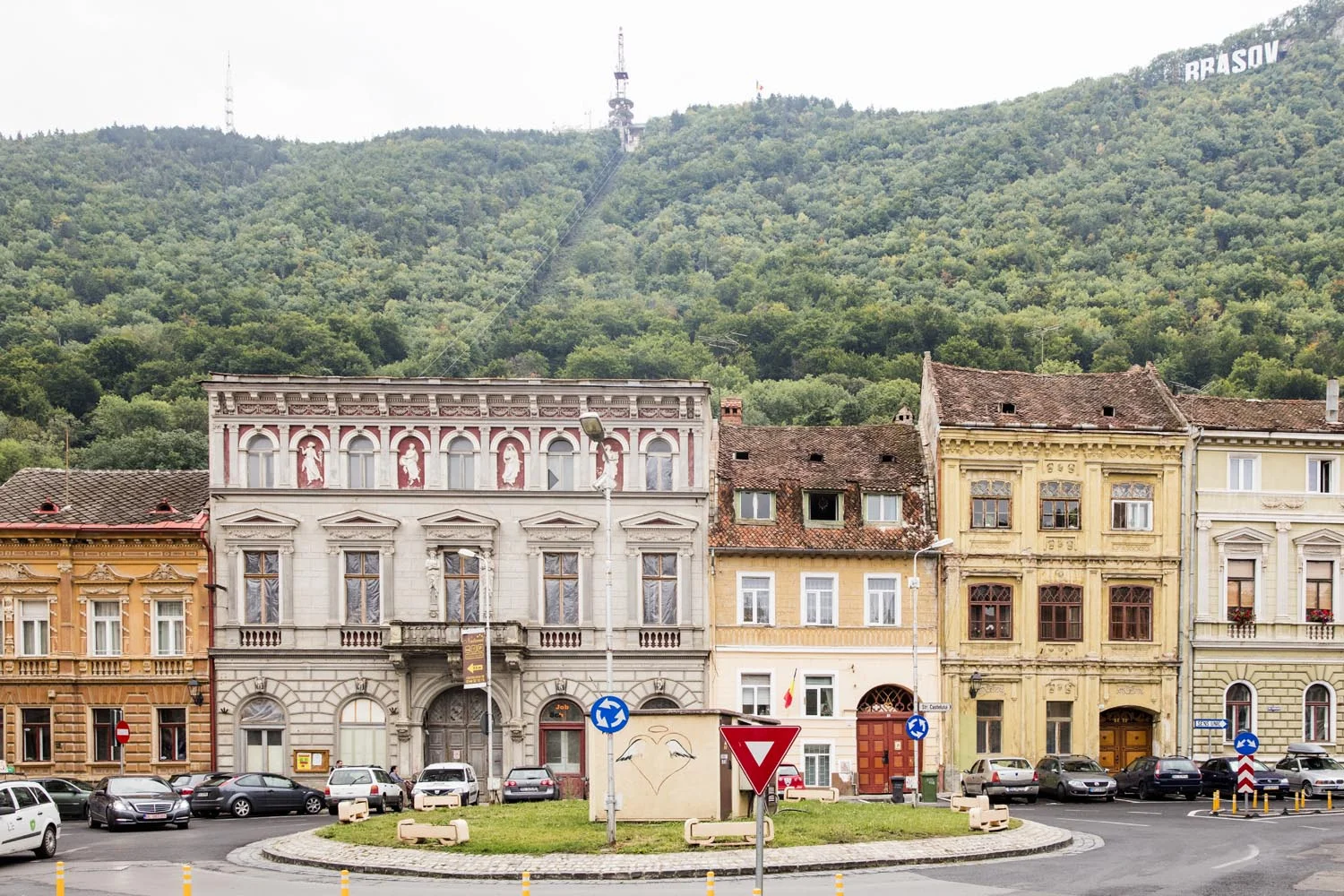 View of a street in Brasov