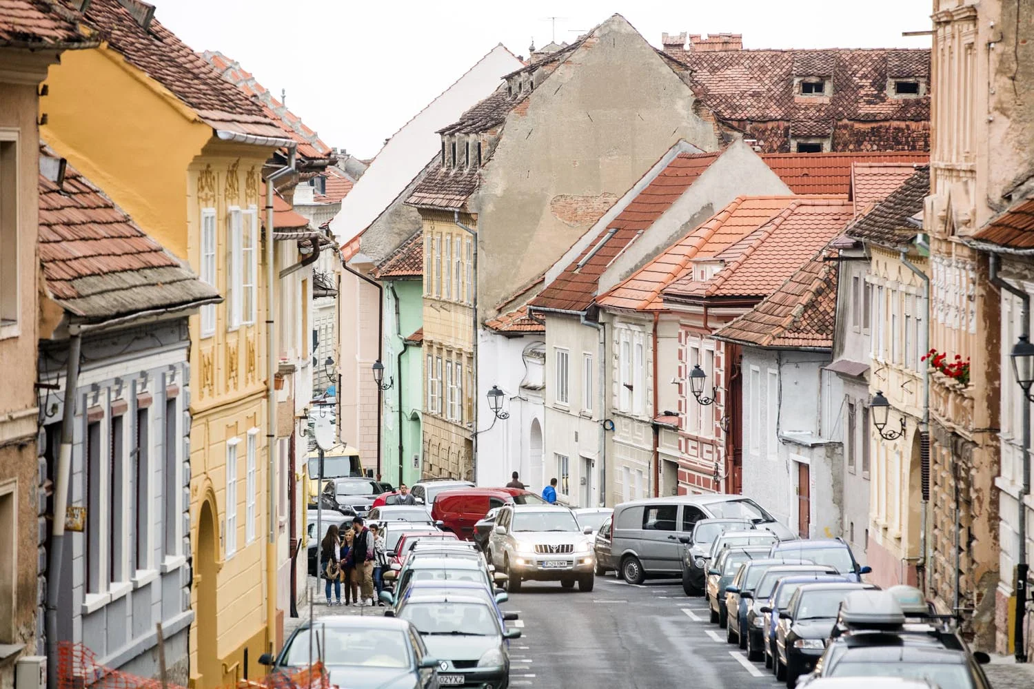 View of a street in Brasov