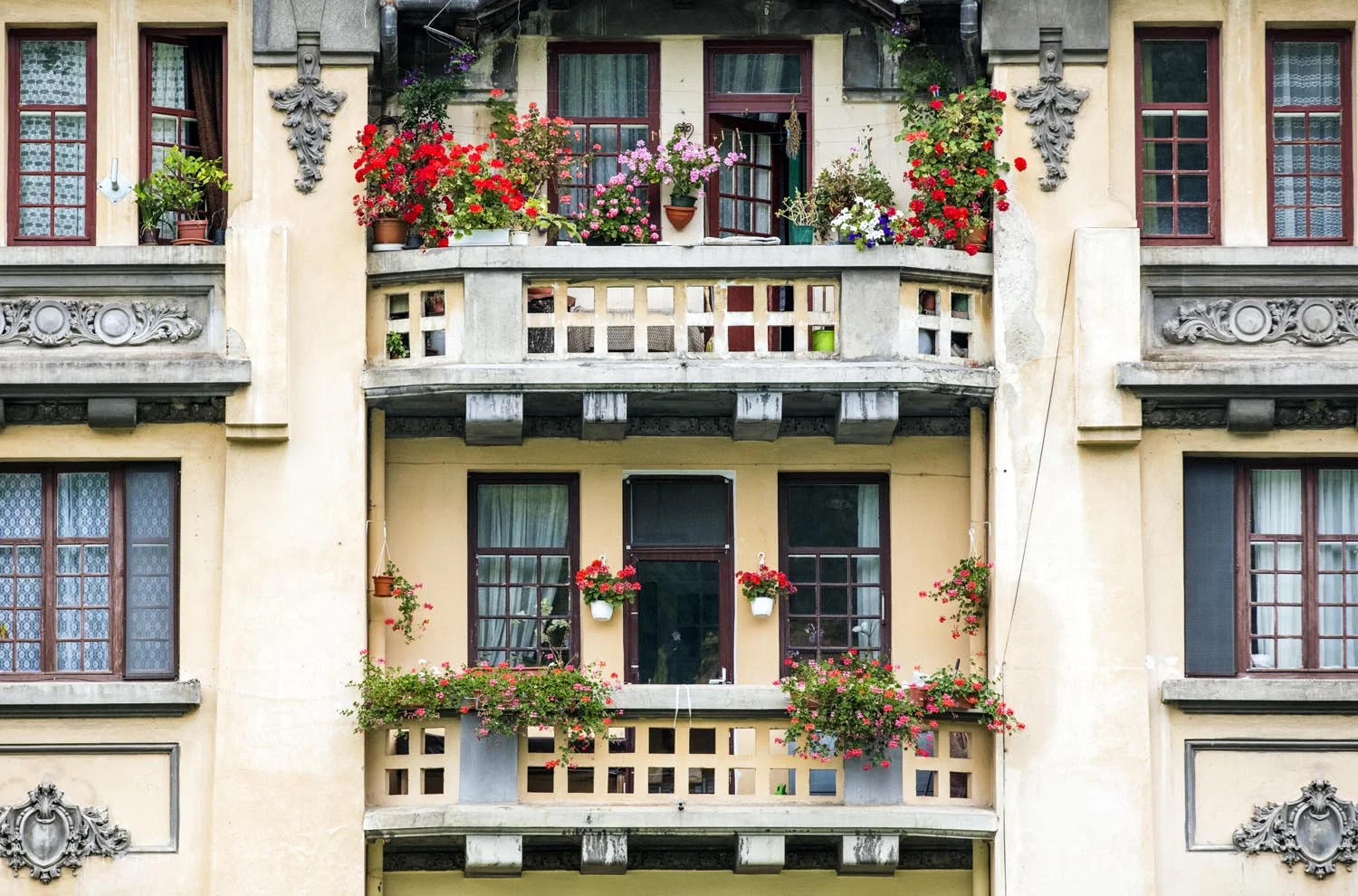 Beautiful view of a facade in Brasov