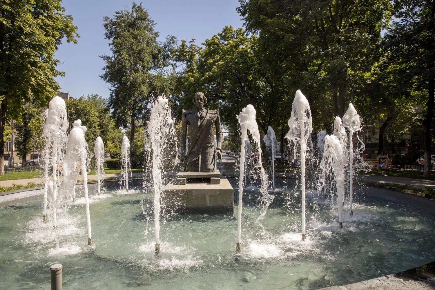 Fountain and Statue in Bucharest