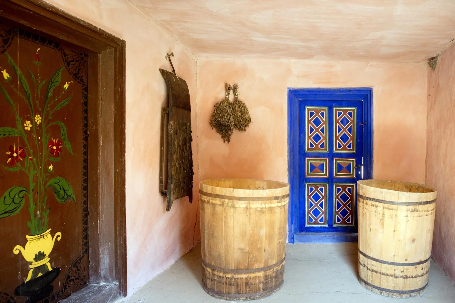 Inside of a house in the Village Museum