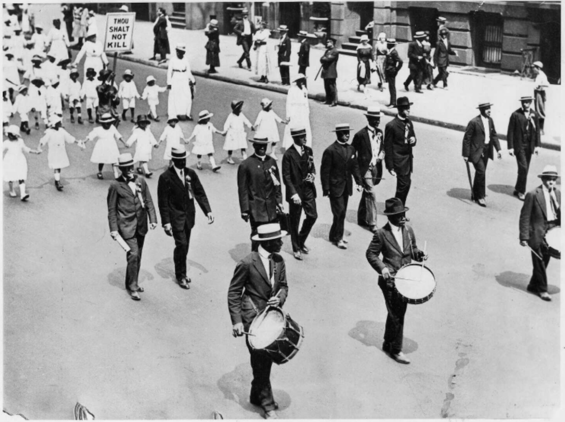 The 1917 Silent Parade in New York City was organized on the heels of the St. Louis race riots that left at least 200 people dead and about 6,000 homeless.