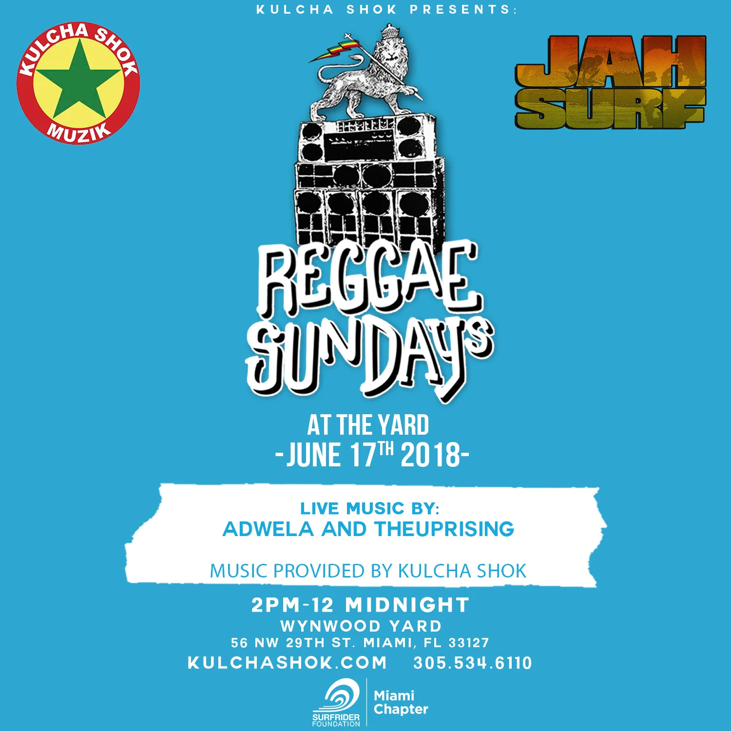Adwela & The Uprising | The Wynwood Yard: Kulcha Shok Reggae Sundays