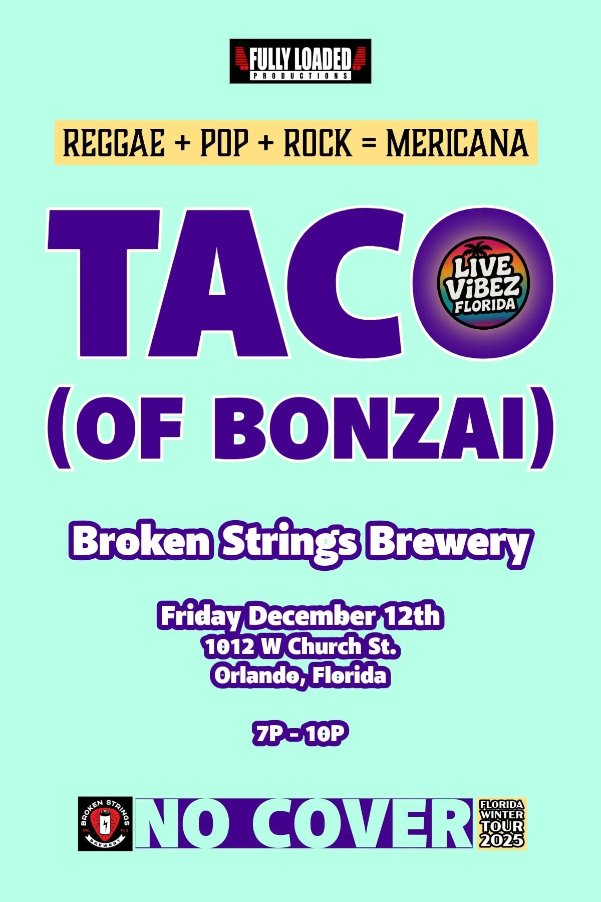 Taco (of Bonzai!) @ Broken Strings Brewery  12.12.13 | No Cover