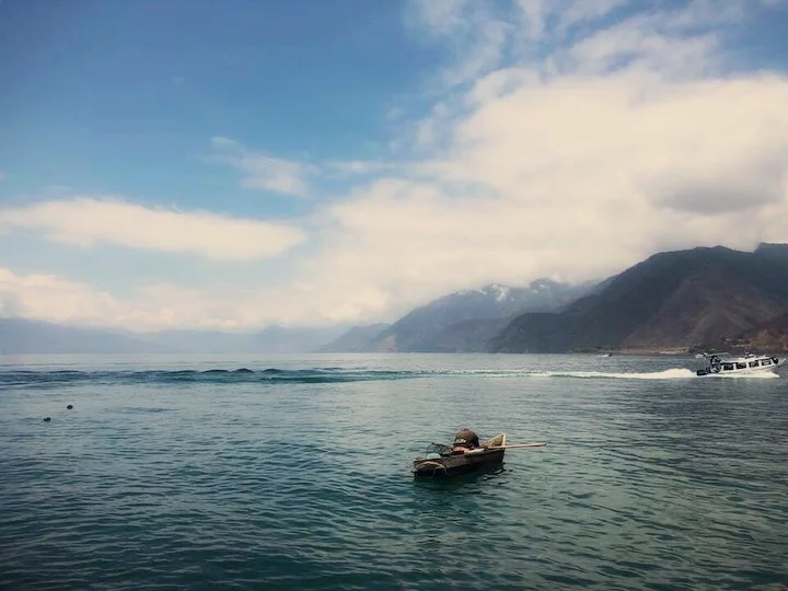  Beautiful Lake Atitlan, surrounded by volcanoes! 