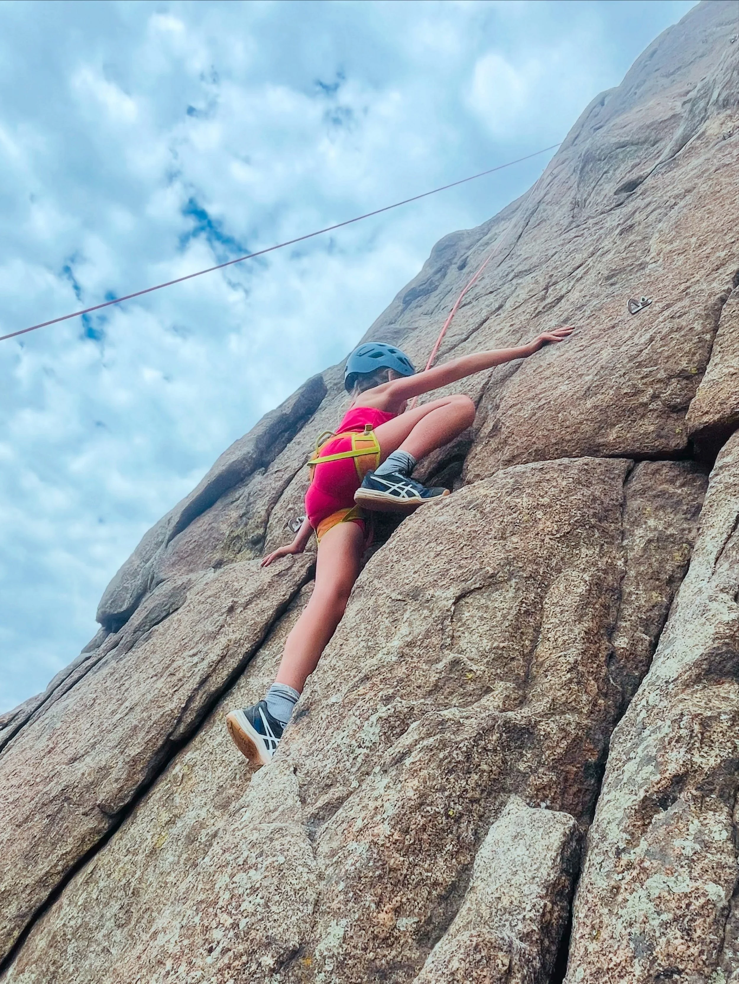 Day 1 of Colorado Adventure Camp is in the books! ⛰️🧗&zwj;♀️ 

Today was all about stepping outside our comfort zones &mdash; climbing new heights, building trust through team challenges, getting creative with nature art and celebrating with well-ea