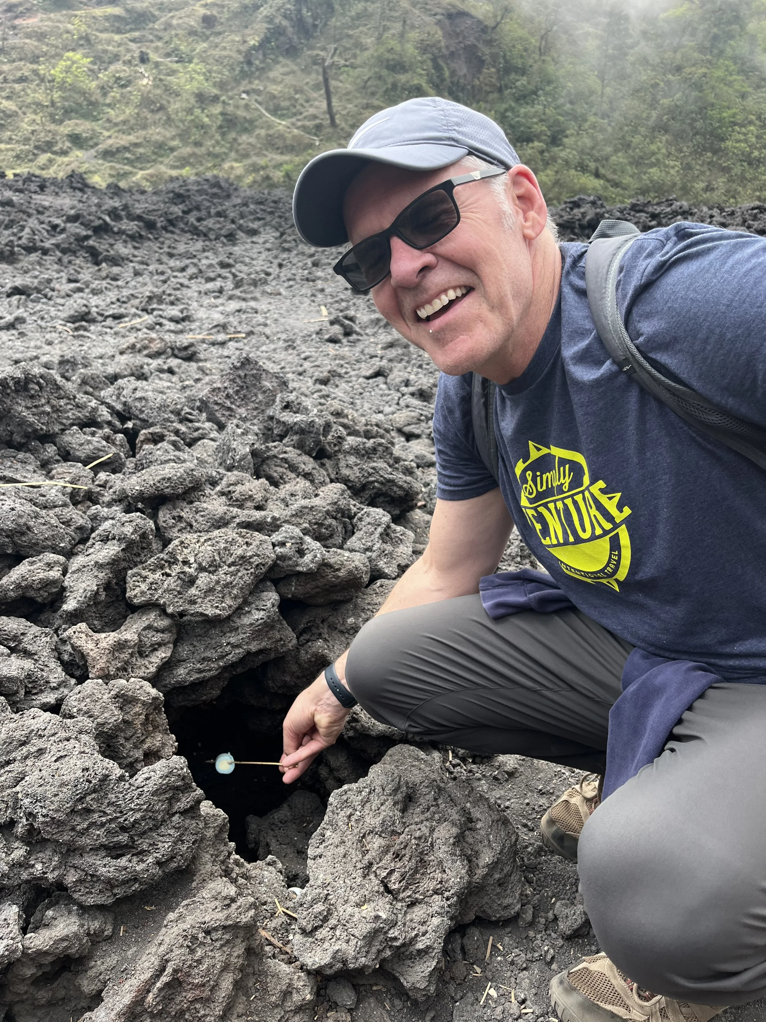  Roasting marshmallows in the volcano vents. 