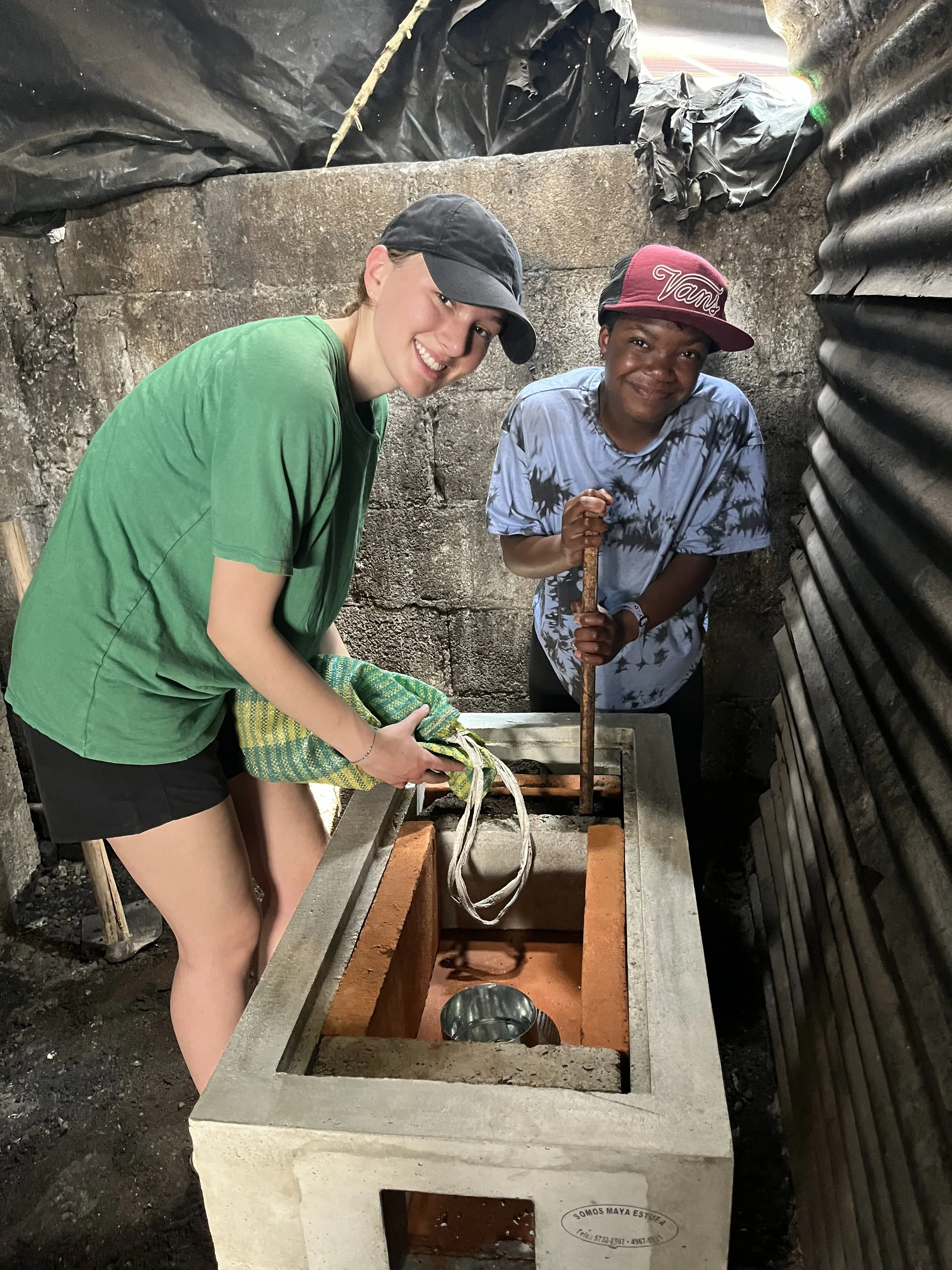  Delivering and setting up sustainable fuel-efficient stoves to local families. 