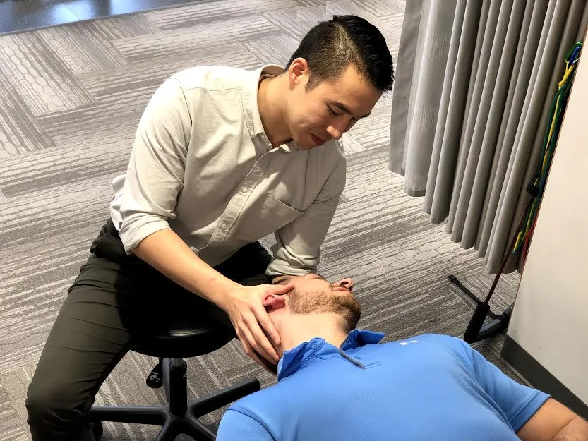 The author, Justin J Ho PT, DPT, CSCS, treating BPPV