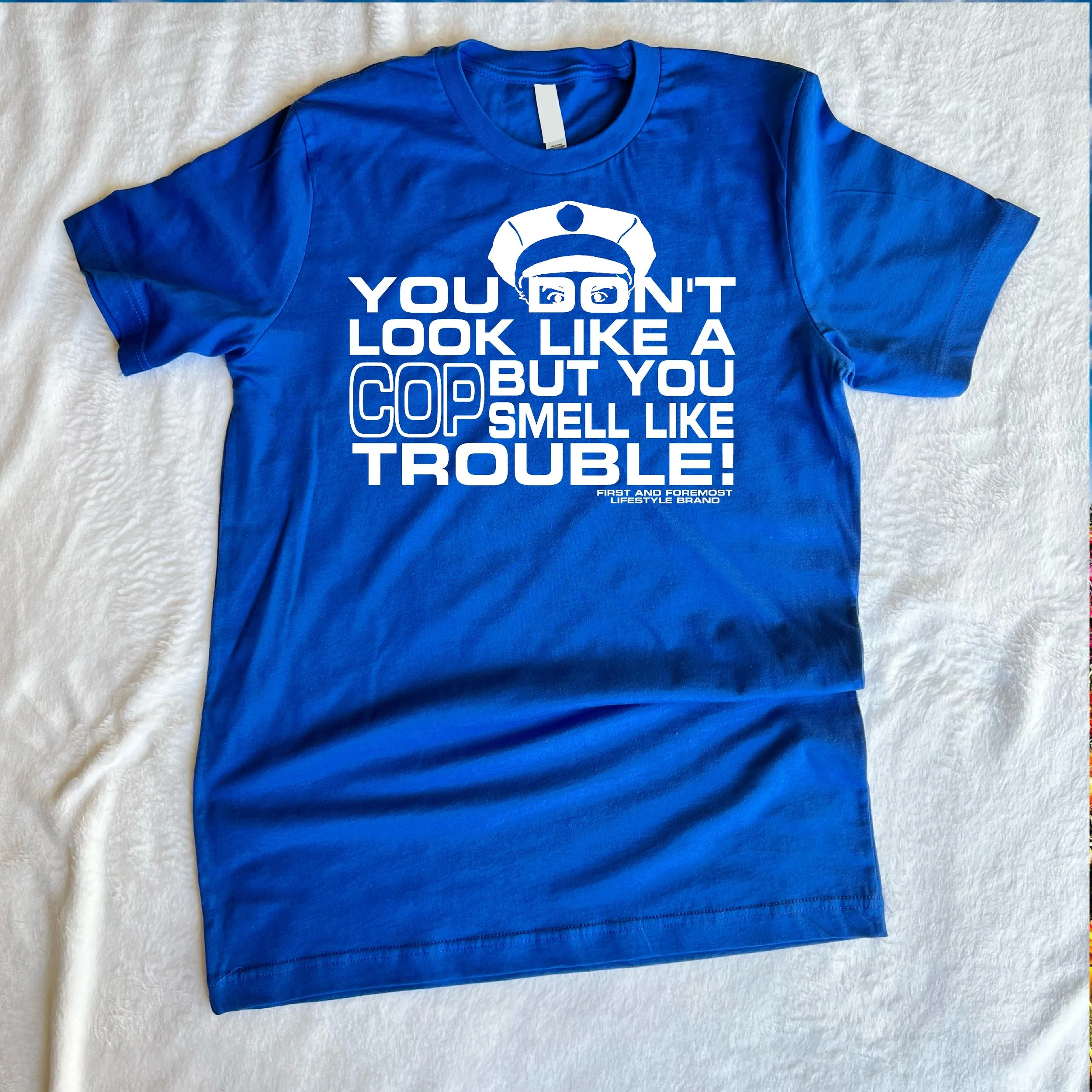 Look Like A Cop Tee - Royal