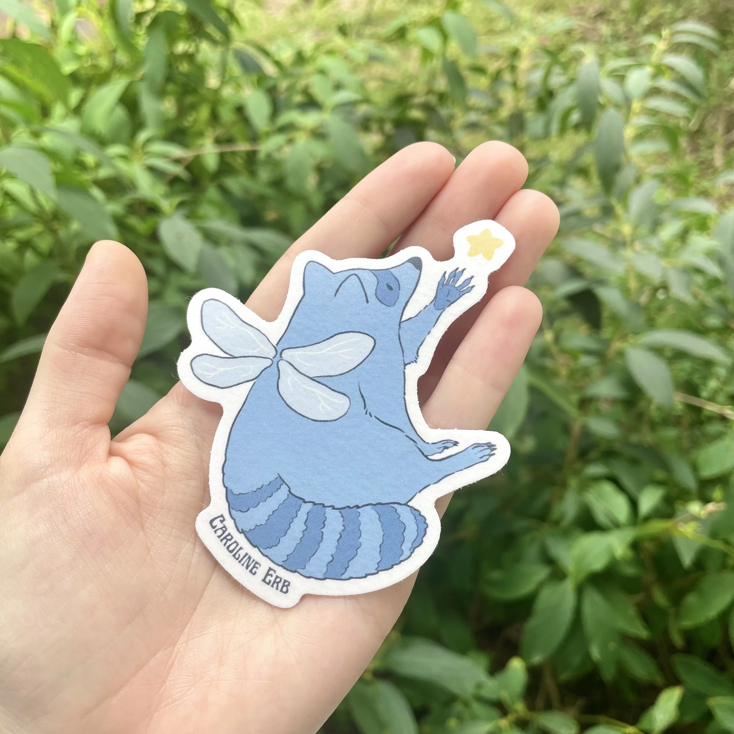 Fairy Raccoon Vinyl Sticker