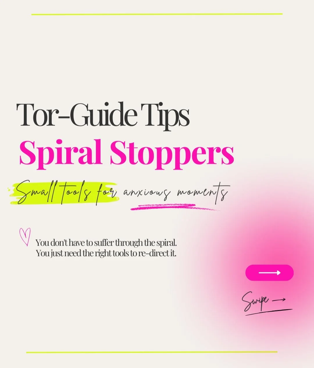 Take what you need &mdash; pass on what you don&rsquo;t. 💕 These spiral stoppers have been a saving grace for me. Sometimes all it takes is one small tool to help us stop suffering in the spiral and instead re-direct it. 💖

If you want to learn mor