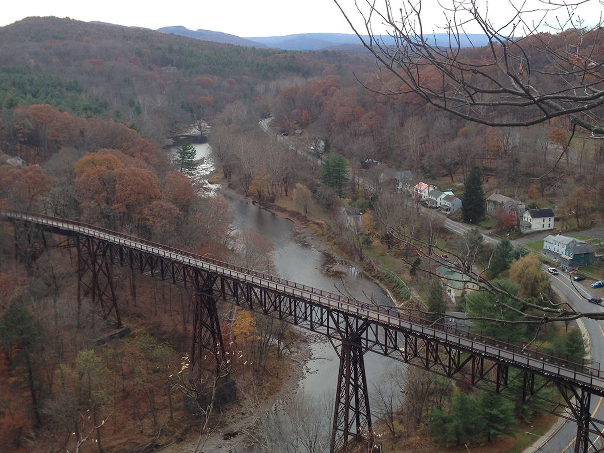 The nearby Rail Trail crosses the Rondout on the iconic Rosendale trestle.