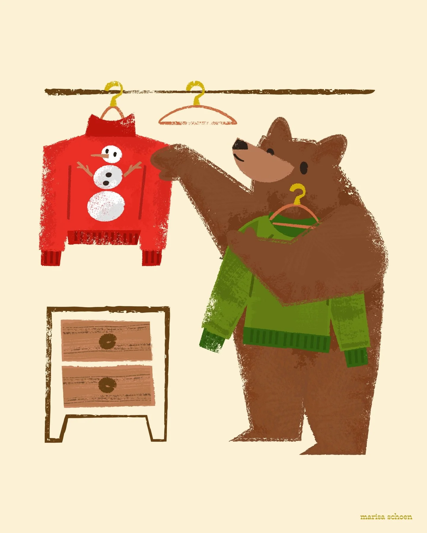 sweater weather✨🧦❄️

#editorialillustration #midcenturyillustration
#holidayseason 
#illustration
#sweaterweather
#bear 
#designinspiration
#giftcardillustration
#spotillustration
#logochallenge
#christmasillustration 
#packagingdesign
#graphicgang
