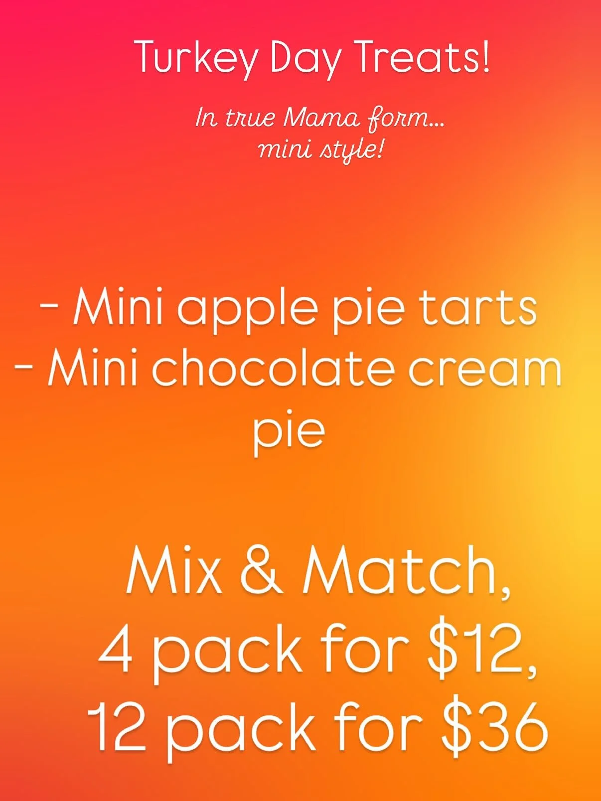I&rsquo;ve been trying to figure out what to do for my first thanksgiving back in THREE years and finally decided &hellip; nothing like last minute 🫣😂🤣
.
.
We all know my of love minis&hellip; cause I want to have a bite of all the things and not 