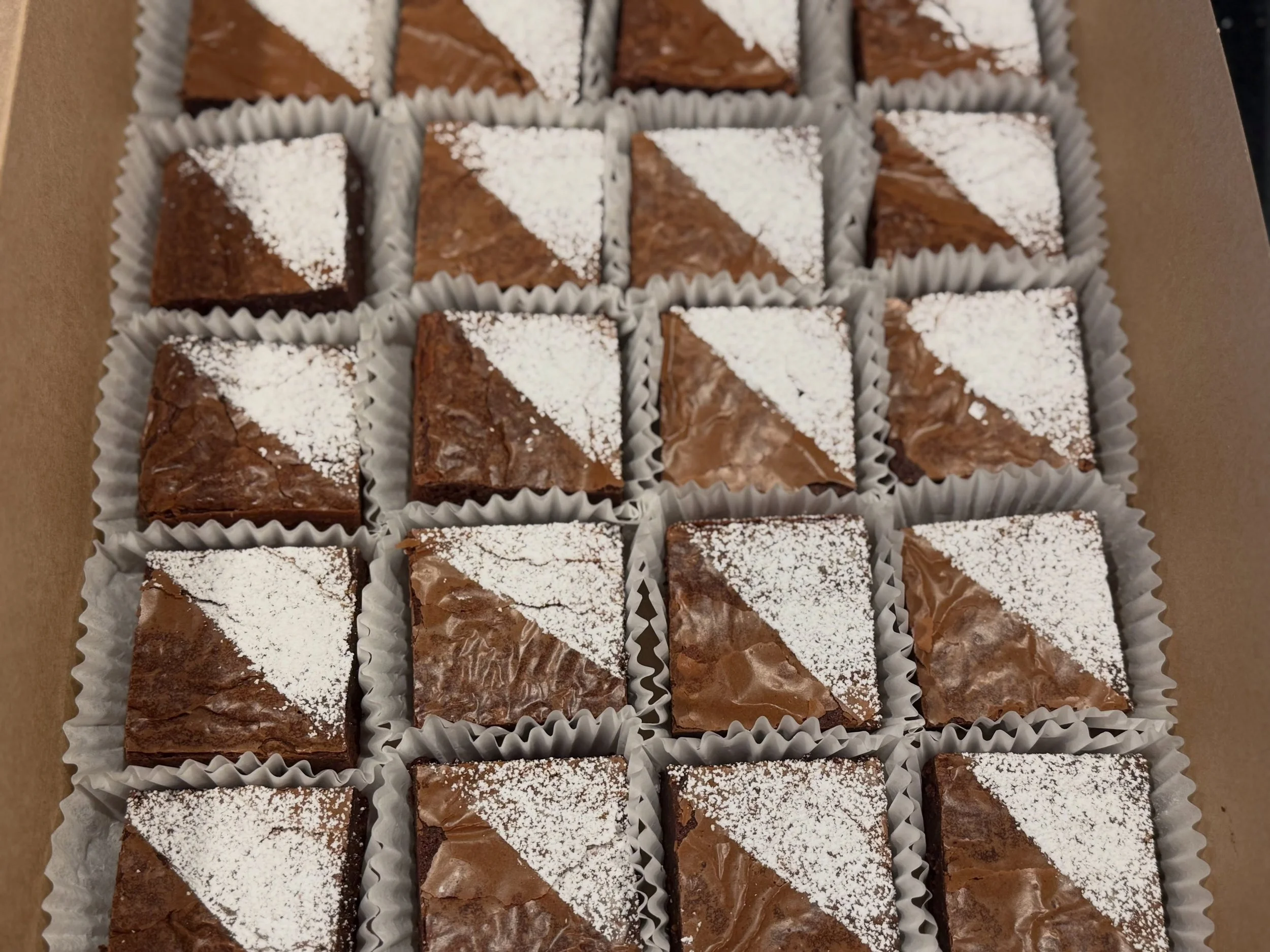 I&rsquo;m making brownies today. Who needs some? 
.
I decided to also just make cinnamon rolls &amp; cookies too. Cause.  Cause they sounded good and my heart had been heavy this week.  How about you?
.
.
#mamasartisansweets #brownies #pdxbakery #tre