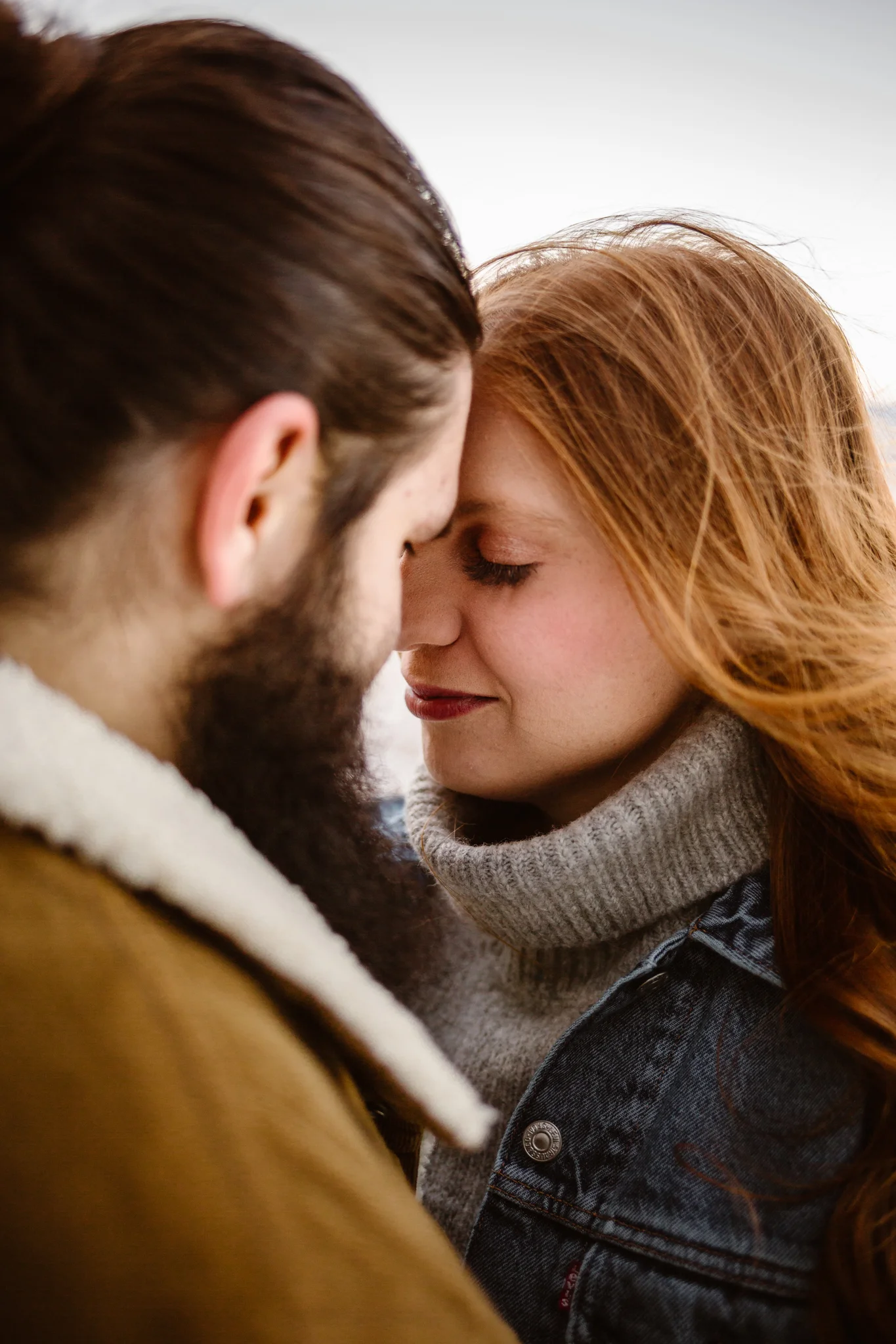 snowy engagement photos