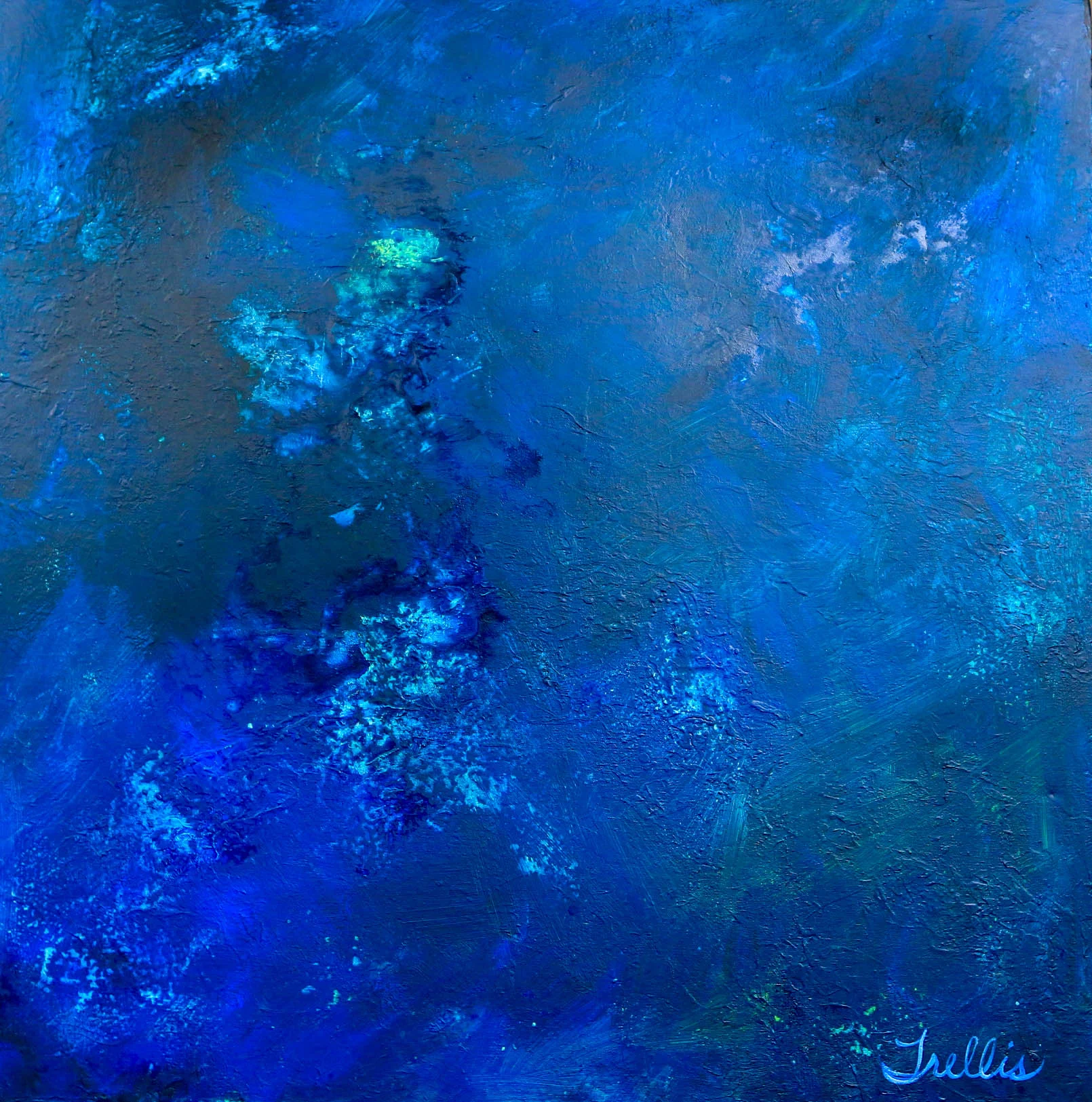 Blue Non-Objective (30"x30") Acrylic on canvas.