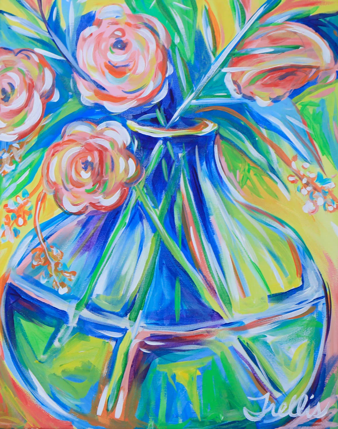 "Freshly picked" (16"x20") Acrylic on canvas.