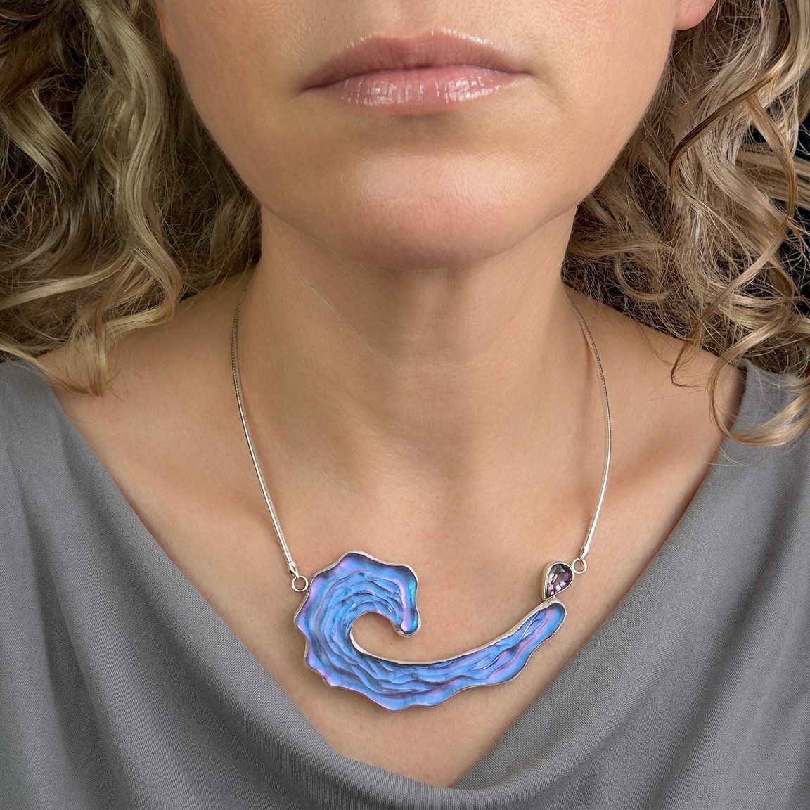 spindrift-necklace-purple-pink-carved-glass-on model.jpg