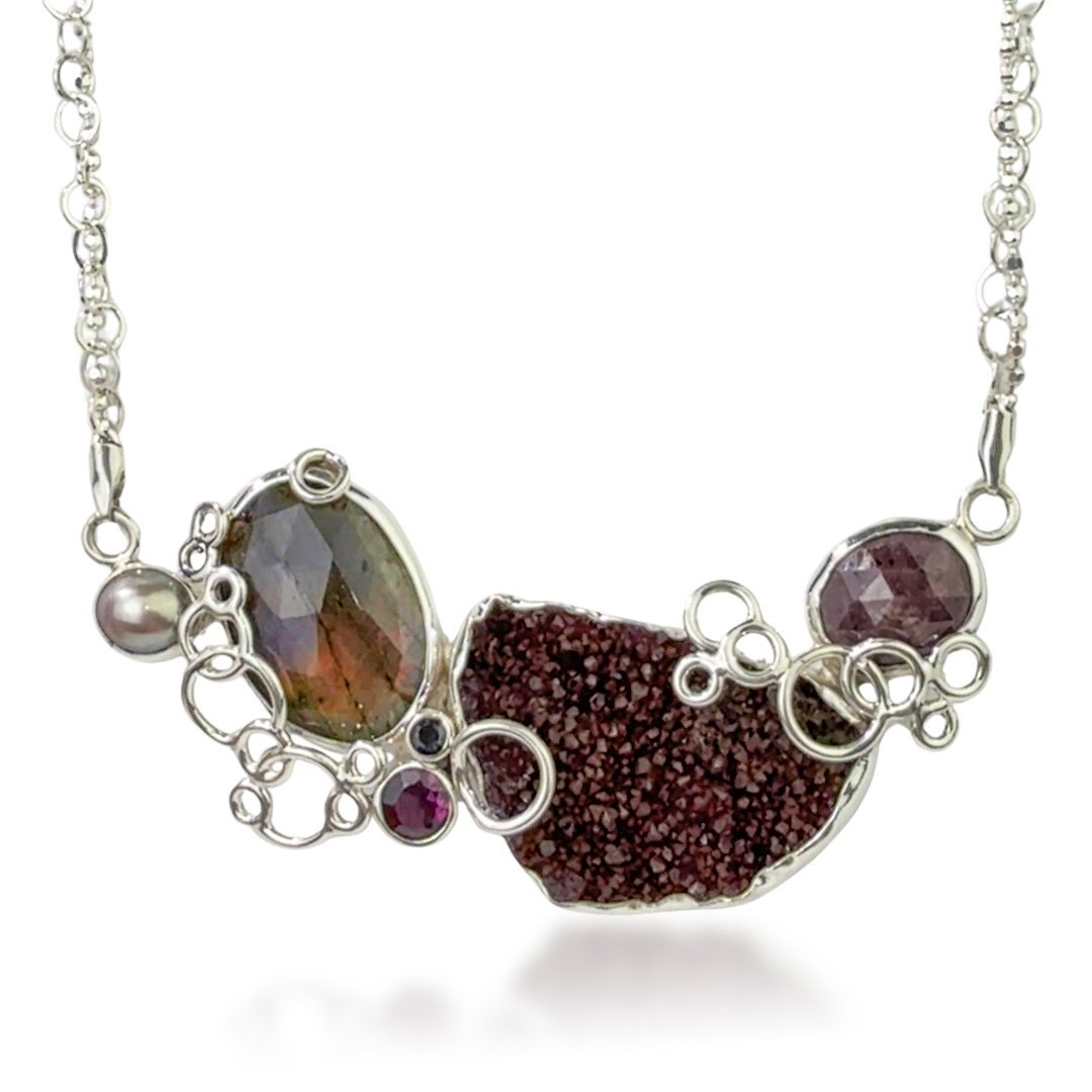 Bordeaux-Cove-Necklace-with-labradorite-rhodolite-pearl-sapphire-ametyst druzy.jpg