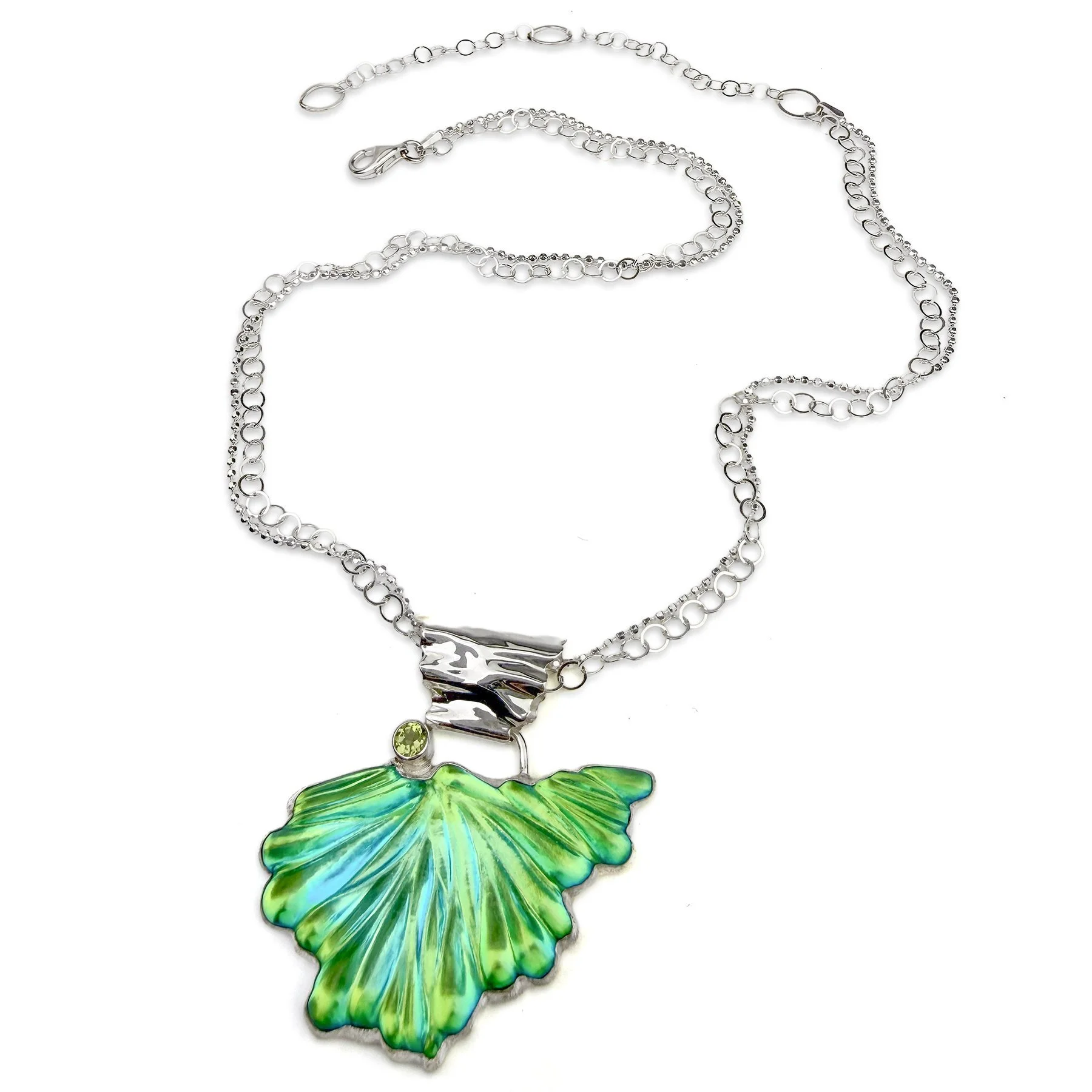 flight-pendant-green-carved-glass-sterling-silver-peridot-sparkly-chain.jpg